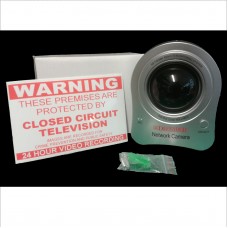 Dummy IP Security Camera-Free CCTV Sticker-Flashing Light in Dome-Wall Screws-For Home,Business,Property Indoor Use